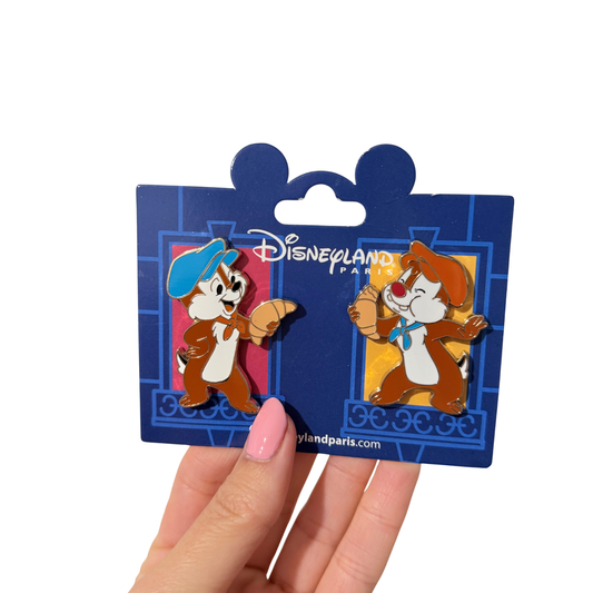 Set 2 Pines Chip y Chop Parisinos Croissant Disneyland Paris