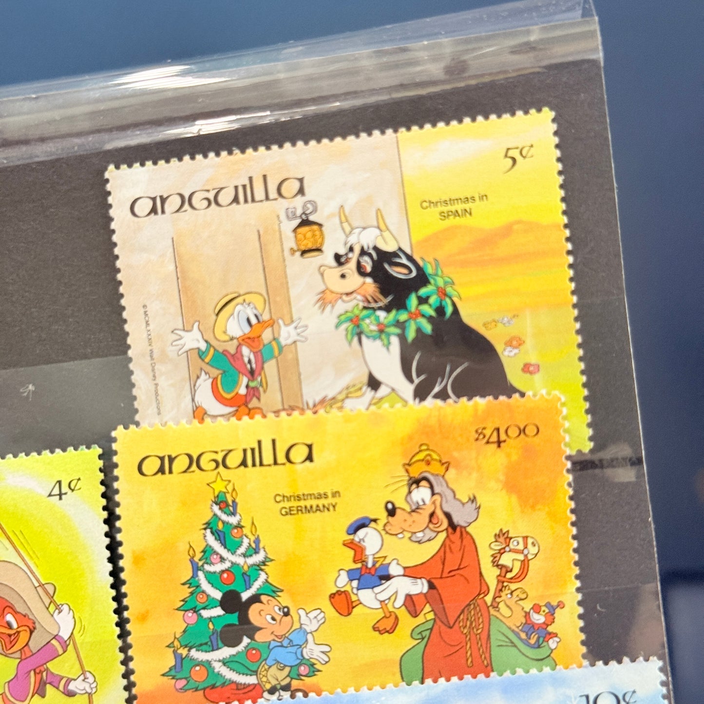 Set 8 Sellos Navidad Anguilla Países del Mundo Mickey Mouse y Amigos