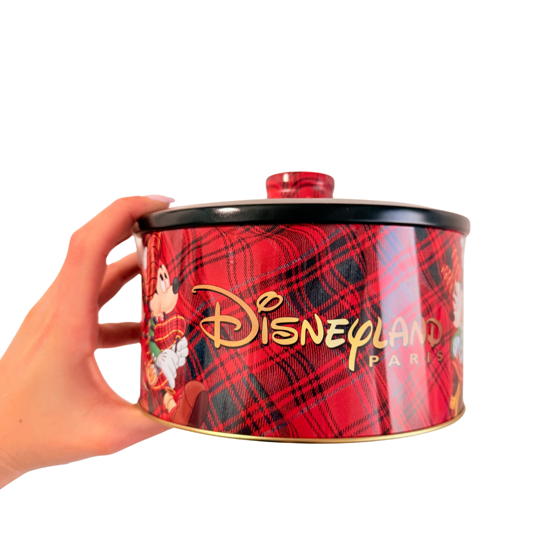 Caja lata metal Mickey Mouse y amigos Escocesa Disneyland Paris
