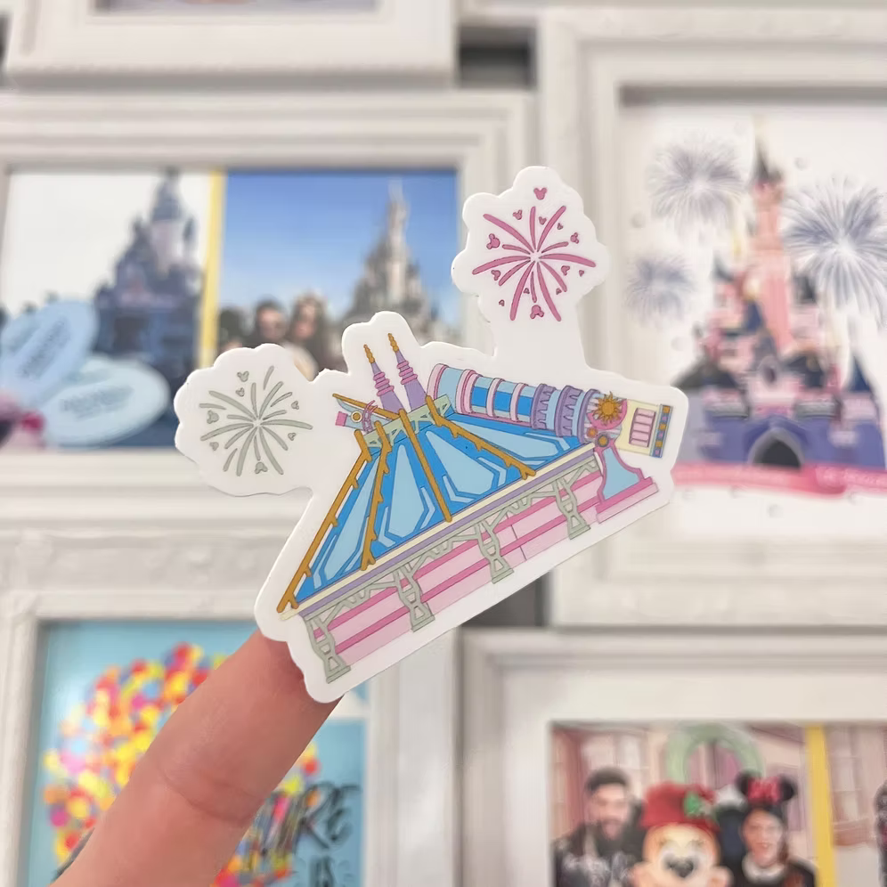 Pegatina Pastel Hyperspace Mountain