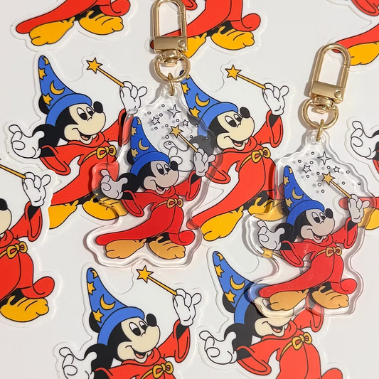 Llavero y pegatina Mickey Mago Fantasia