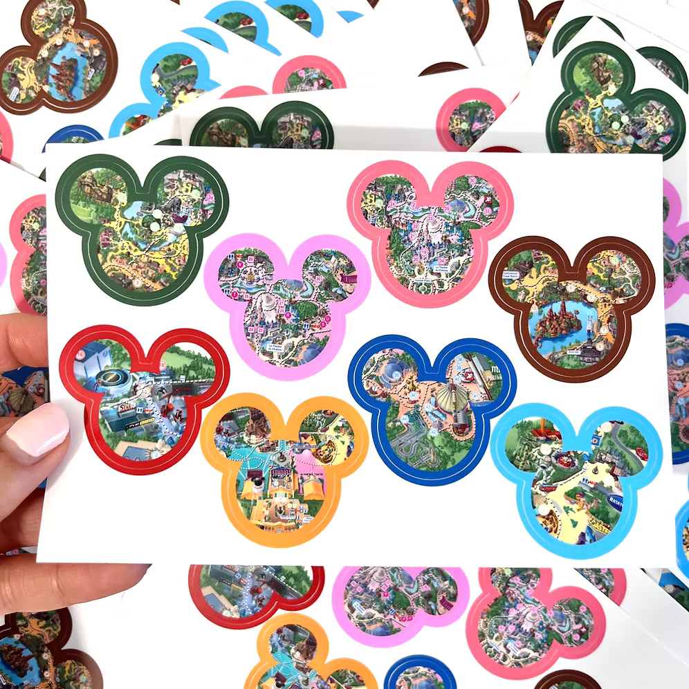 Hoja de Pegatinas Disneyland Paris maps