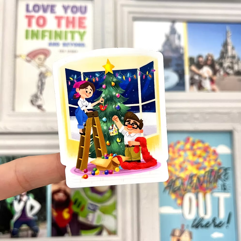 Pegatina Ellie y Carl Navidad UP