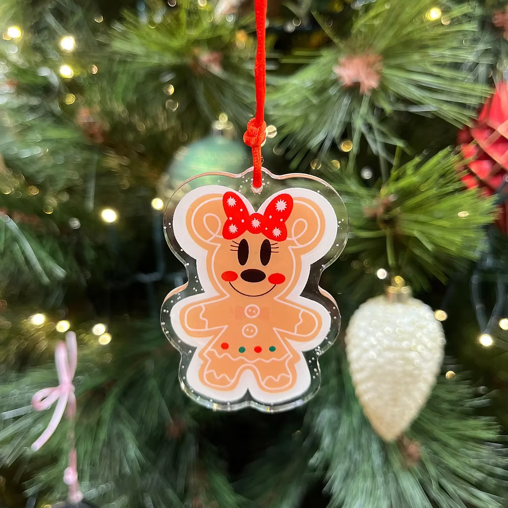 Llavero o adorno Galletas de Jengibre Mickey Minnie Mouse Navidad