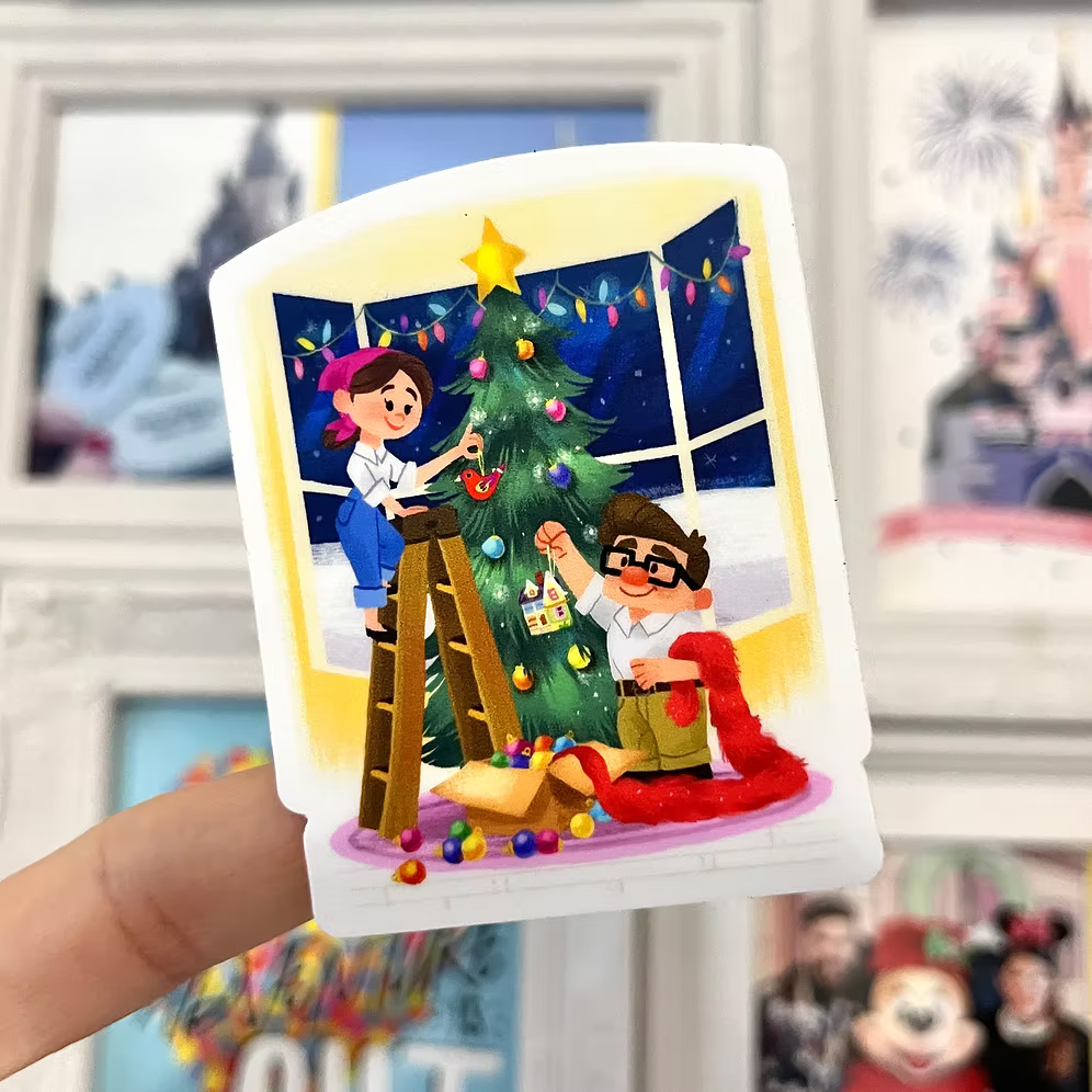 Pegatina Ellie y Carl Navidad UP