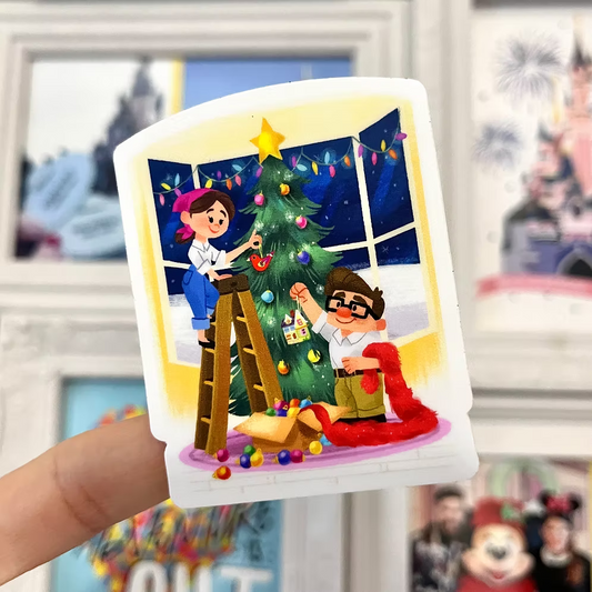 Pegatina Ellie y Carl Navidad UP