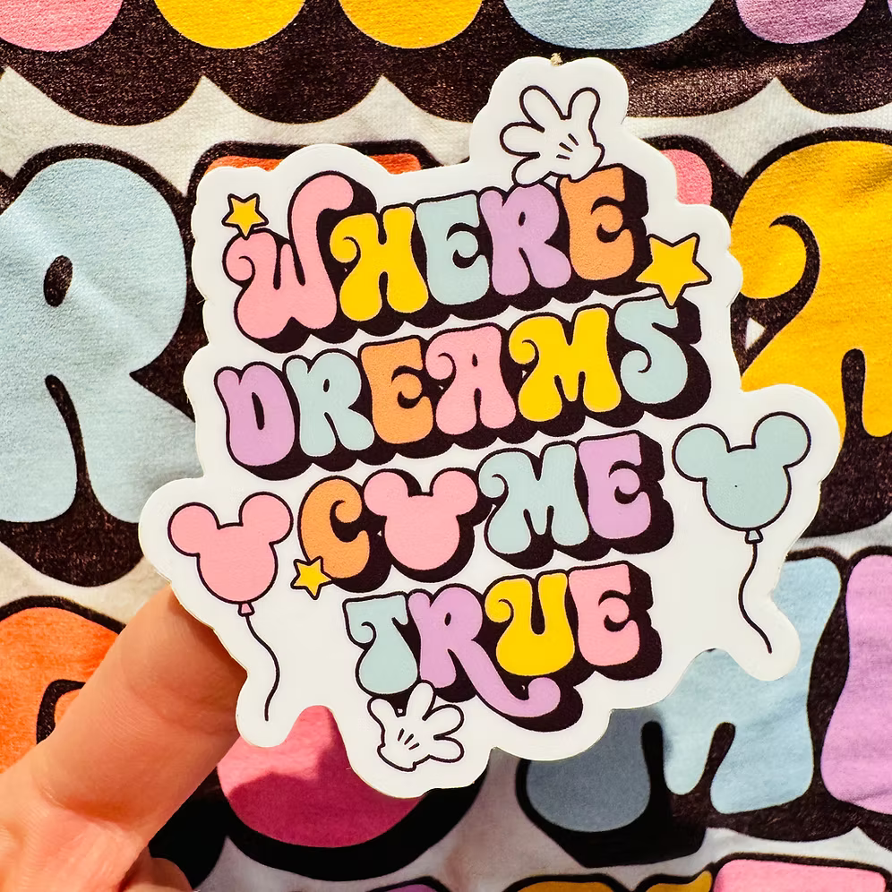 Pegatina Where Dreams Come True Mickey Mouse