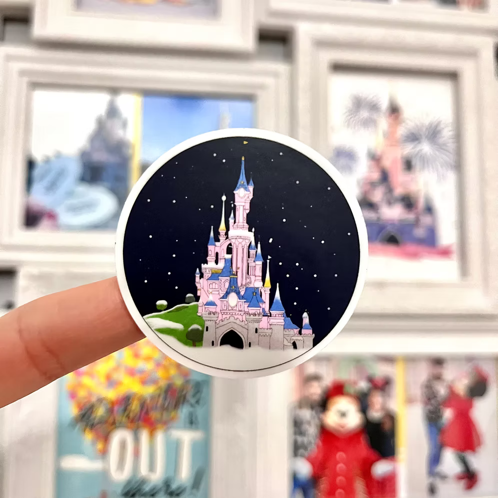 Pegatina Castillo Disneyland Paris con nieve