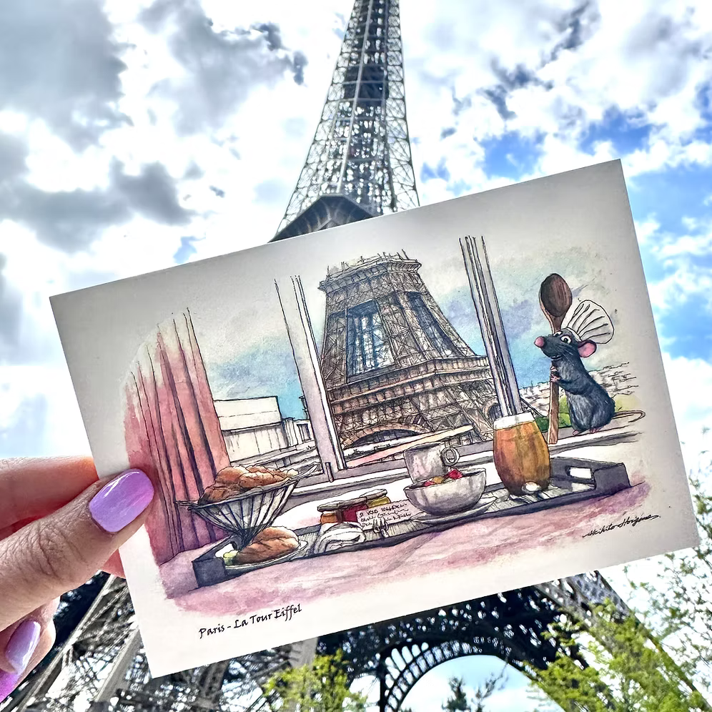 Postal Remy en Paris Ratatouille