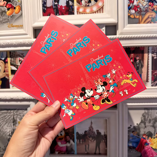 Postal roja Personajes Disneyland París