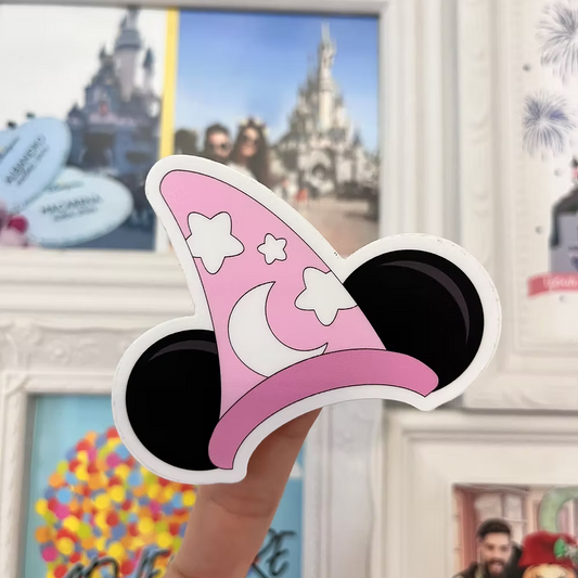 Pegatina Gorro rosa con orejas Mickey Mouse