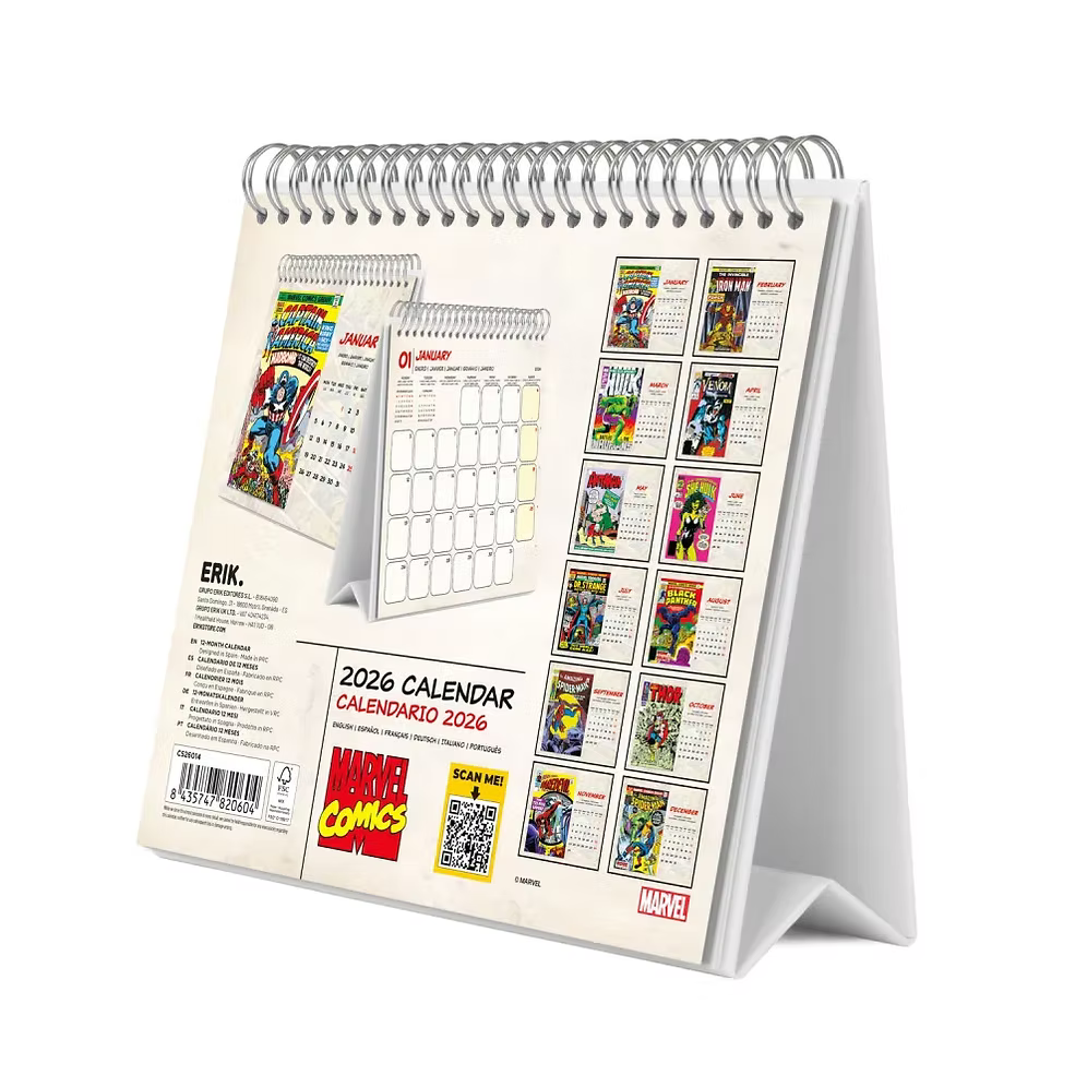 Calendario de escritorio Marvel 2026