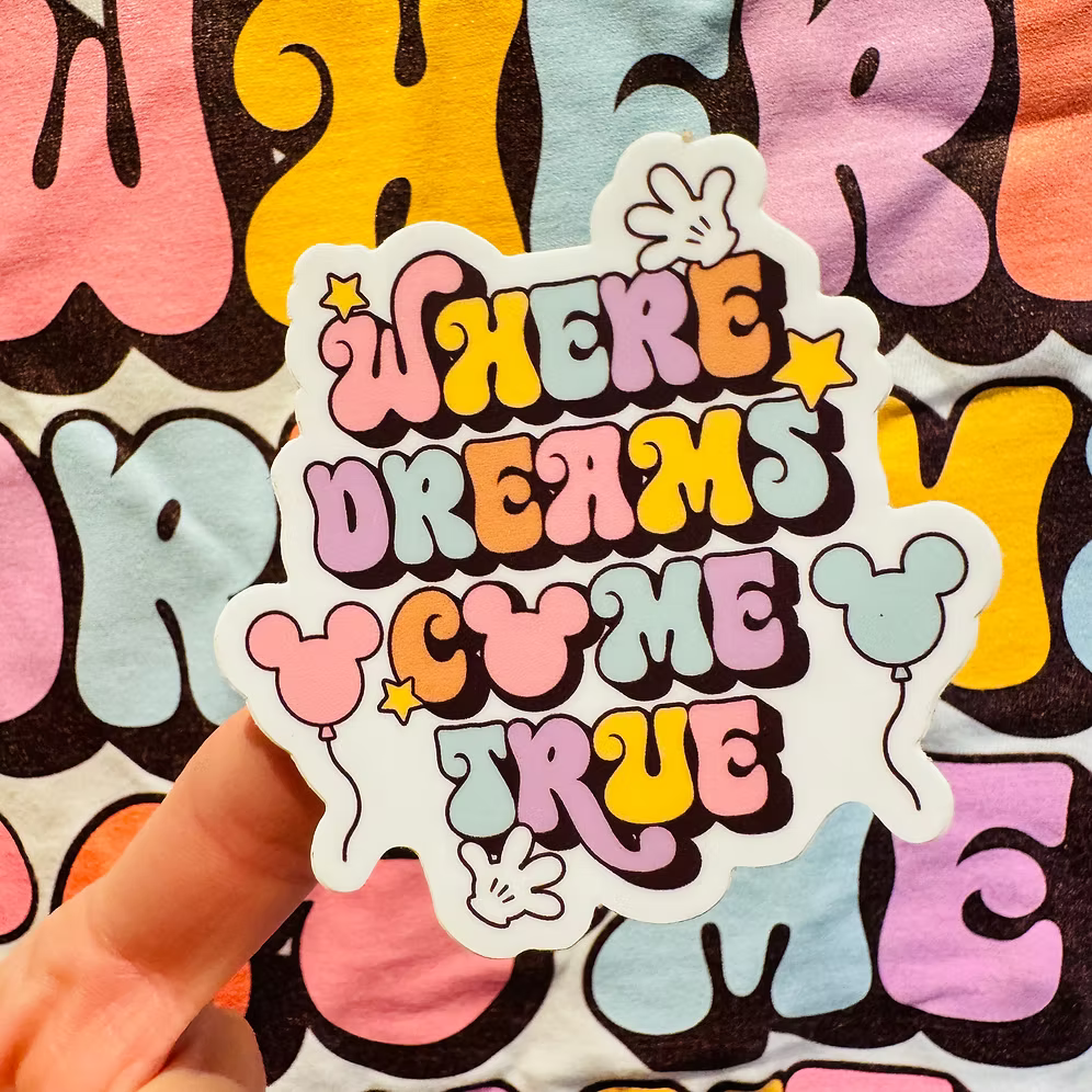 Pegatina Where Dreams Come True Mickey Mouse