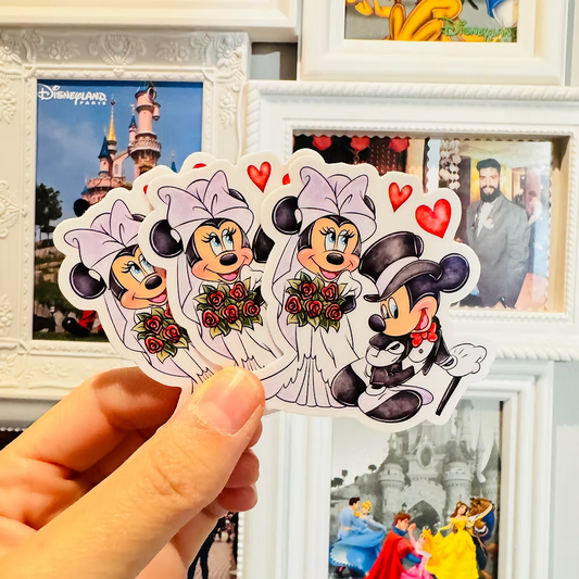 Pegatina Boda Mickey y Minnie Mouse