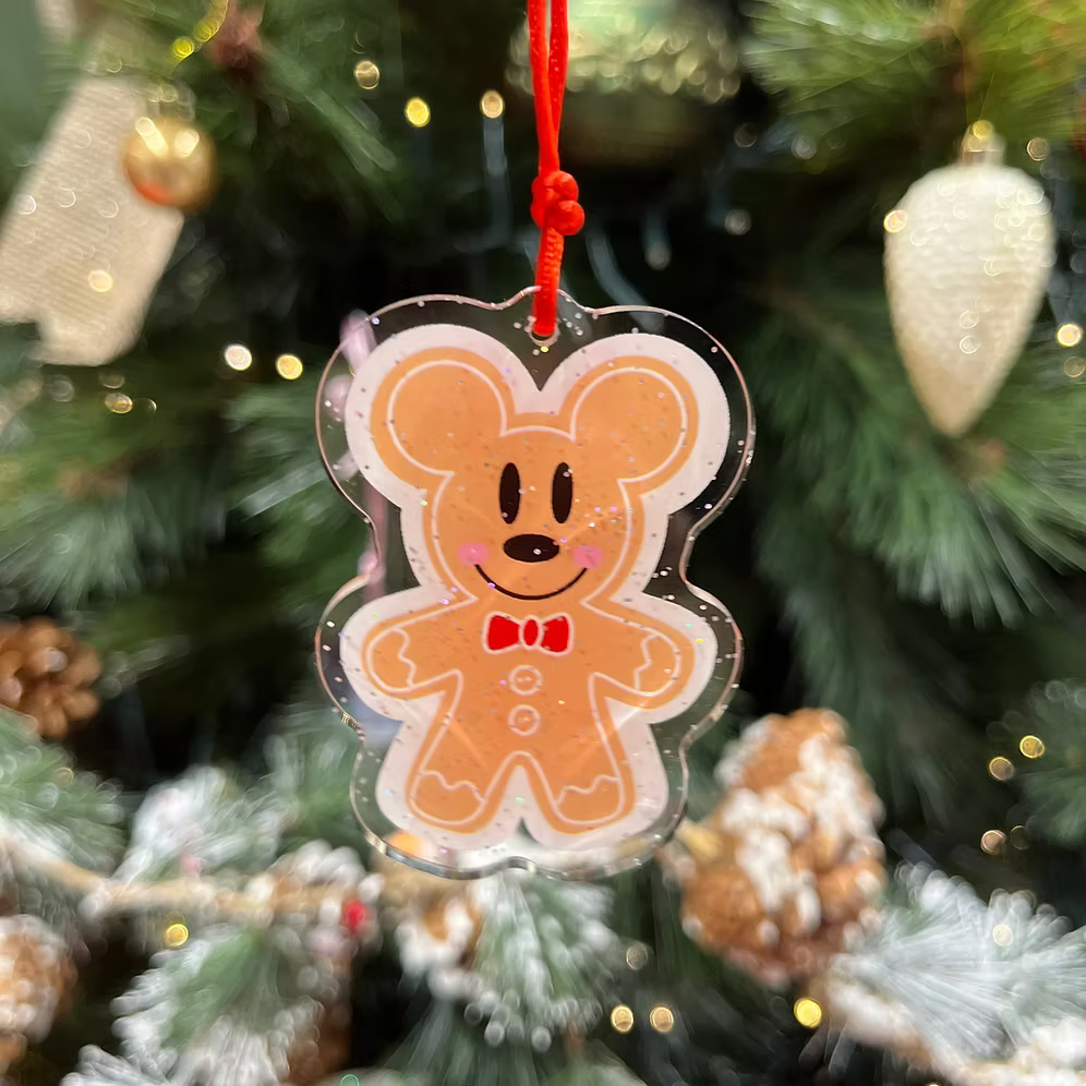 Llavero o adorno Galletas de Jengibre Mickey Minnie Mouse Navidad
