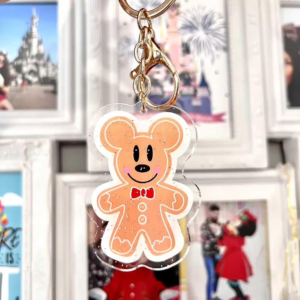 Llavero o adorno Galletas de Jengibre Mickey Minnie Mouse Navidad