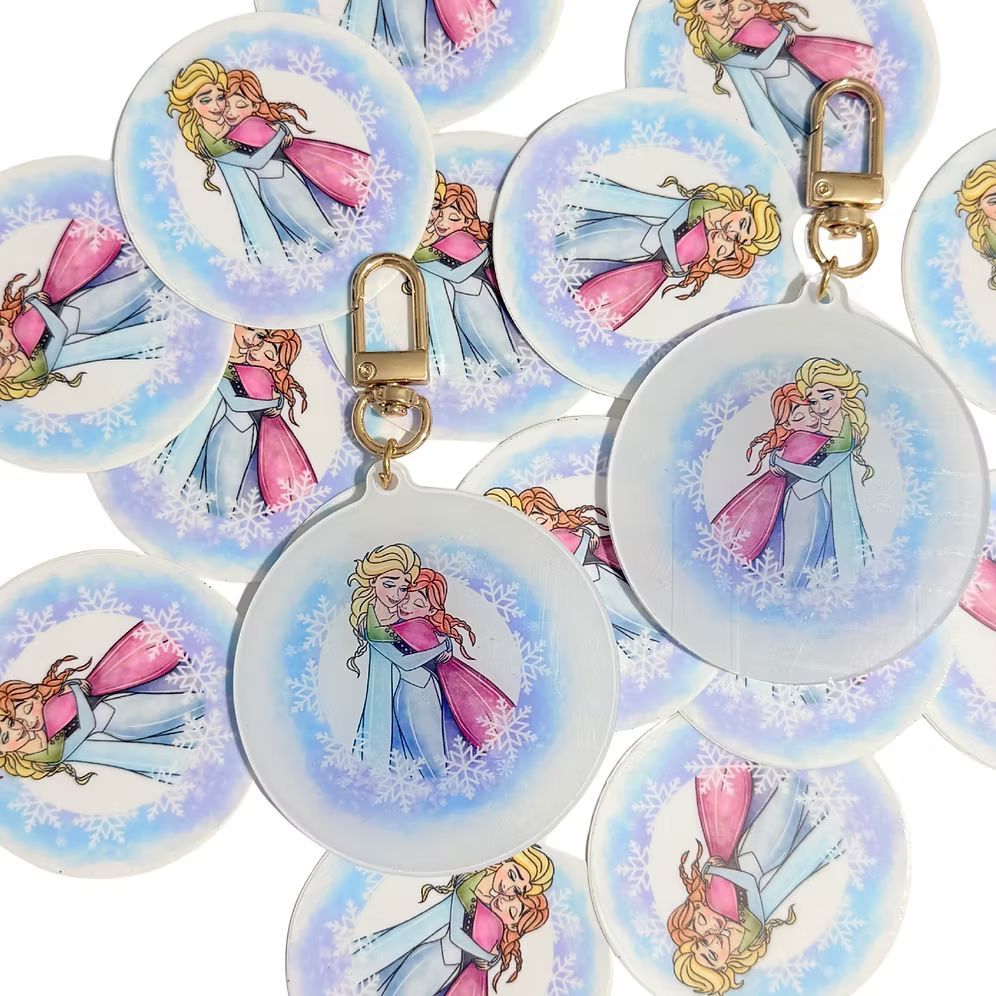 Llavero y pegatina Abrazo Elsa Anna Frozen