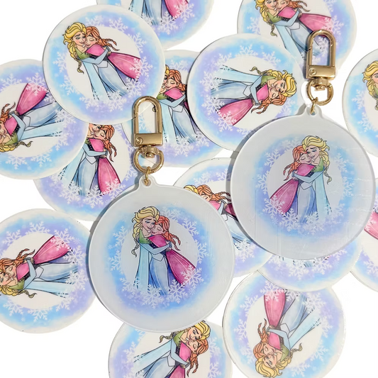 Llavero y pegatina Abrazo Elsa Anna Frozen