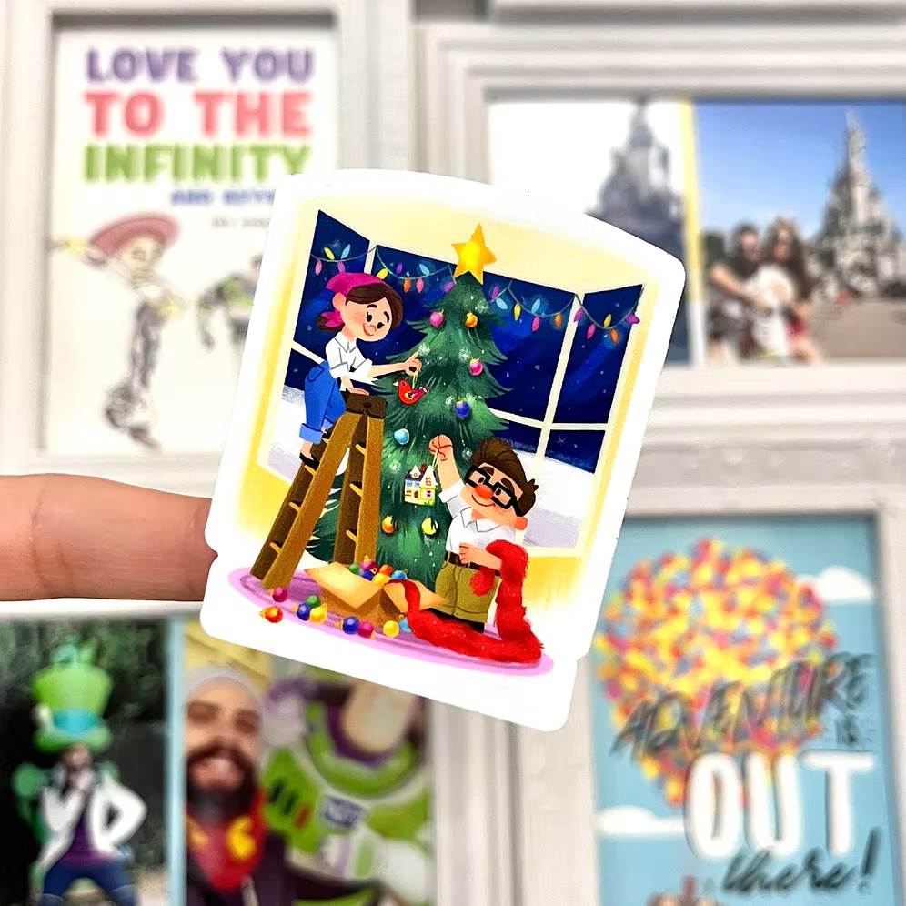 Pegatina Ellie y Carl Navidad UP