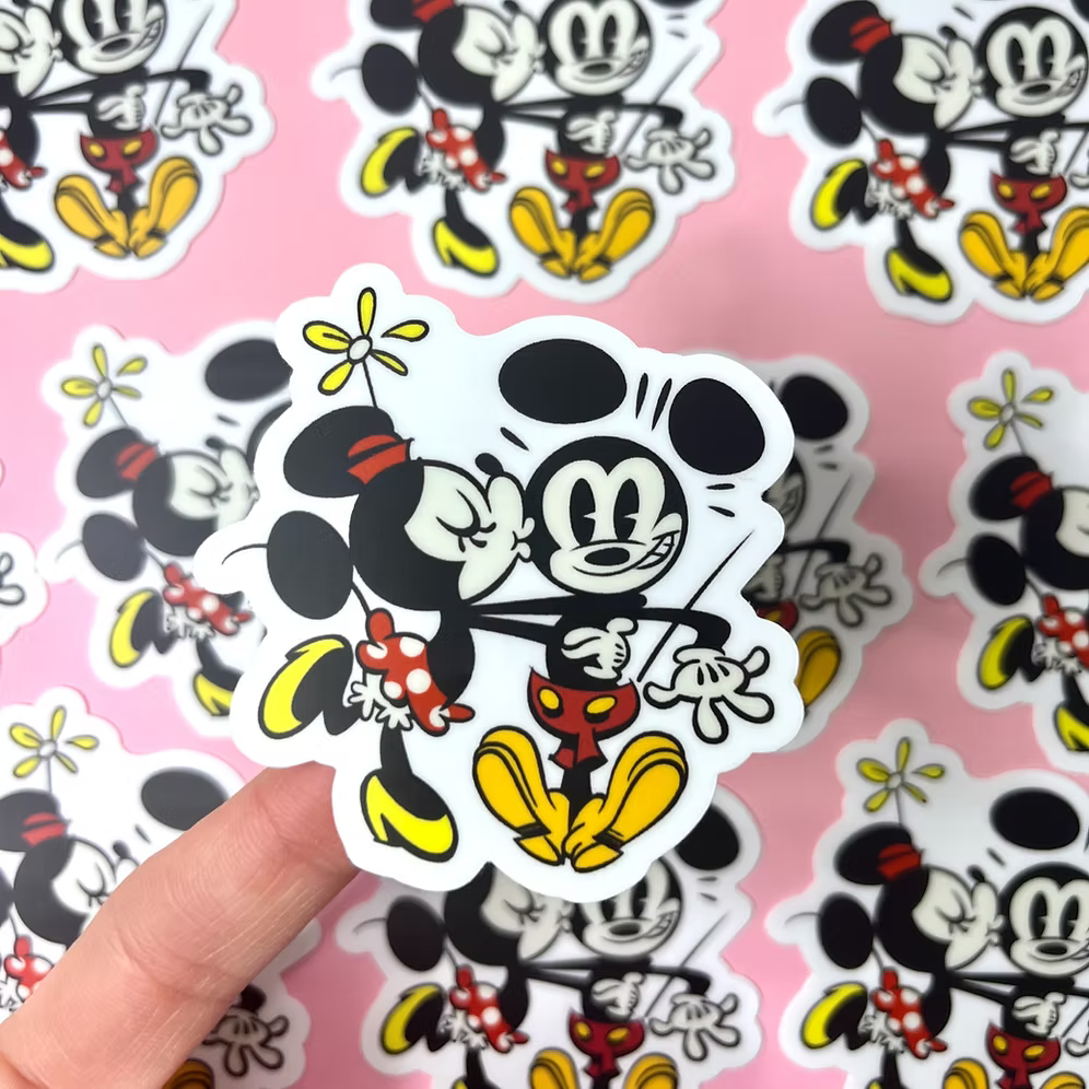 Pegatina Kiss Minnie a Mickey Mouse