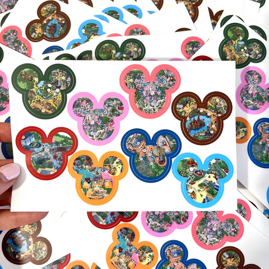 Hoja de Pegatinas Disneyland Paris maps