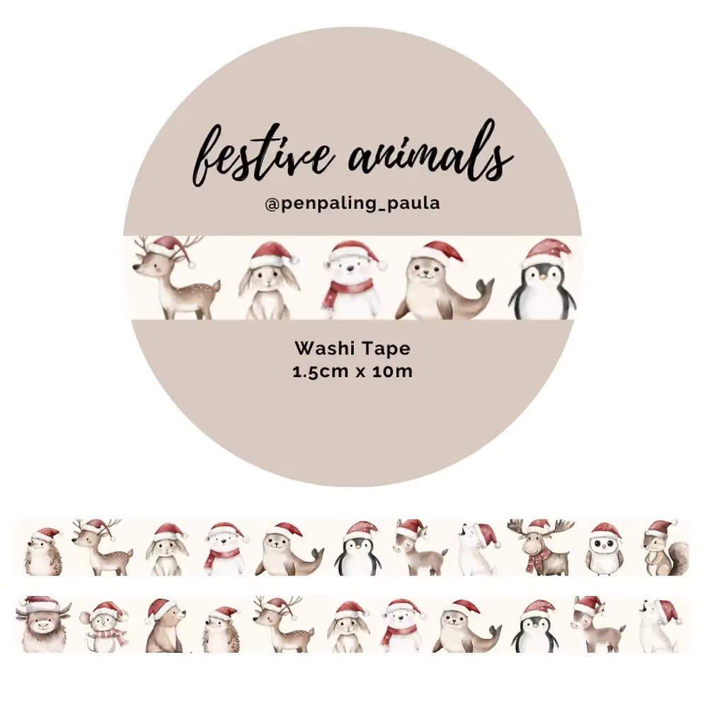 Washi tape Animales Navidad