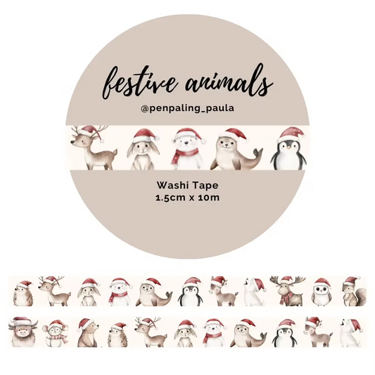 Washi tape Animales Navidad