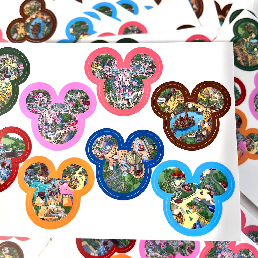 Hoja de Pegatinas Disneyland Paris maps
