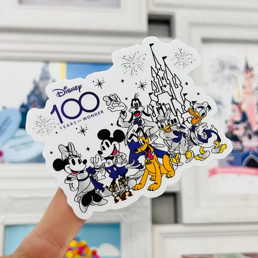 Pegatina 100 Aniversario Mickey Minnie Mouse Castillo Amigos