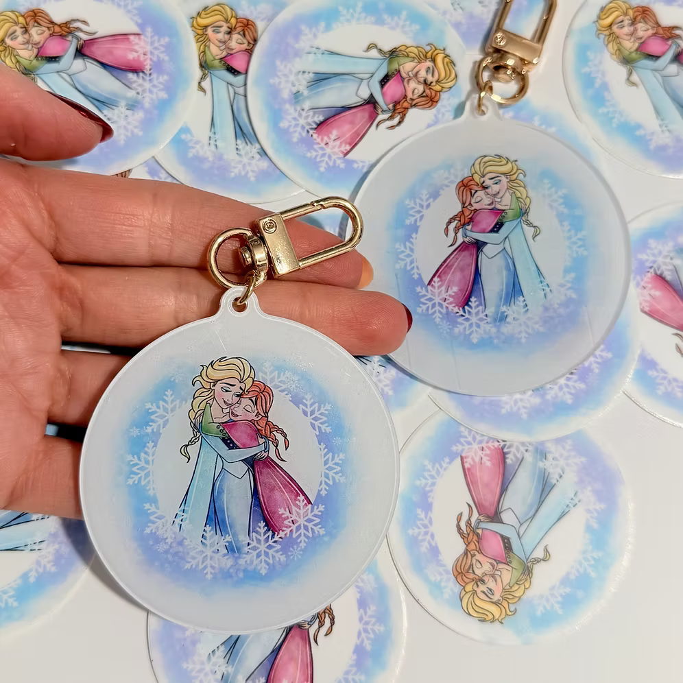Llavero y pegatina Abrazo Elsa Anna Frozen