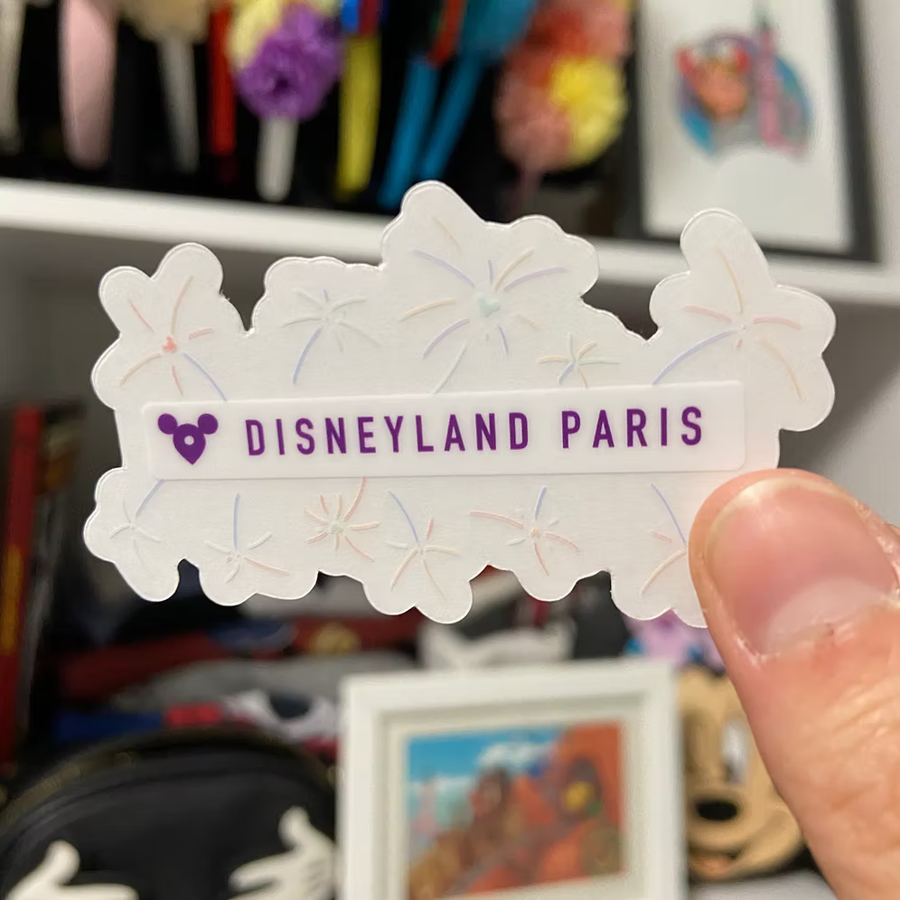 Pegatina transparente ubicación Disneyland Paris map