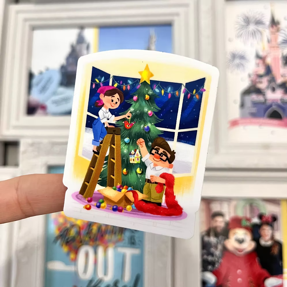 Pegatina Ellie y Carl Navidad UP