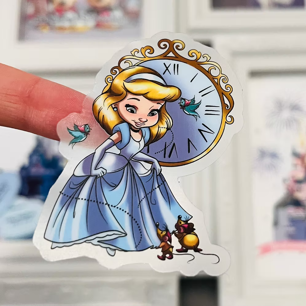 Pegatina transparente Little Princess Cenicienta