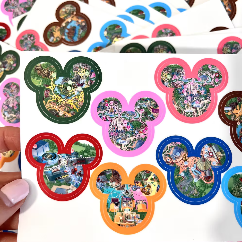 Hoja de Pegatinas Disneyland Paris maps
