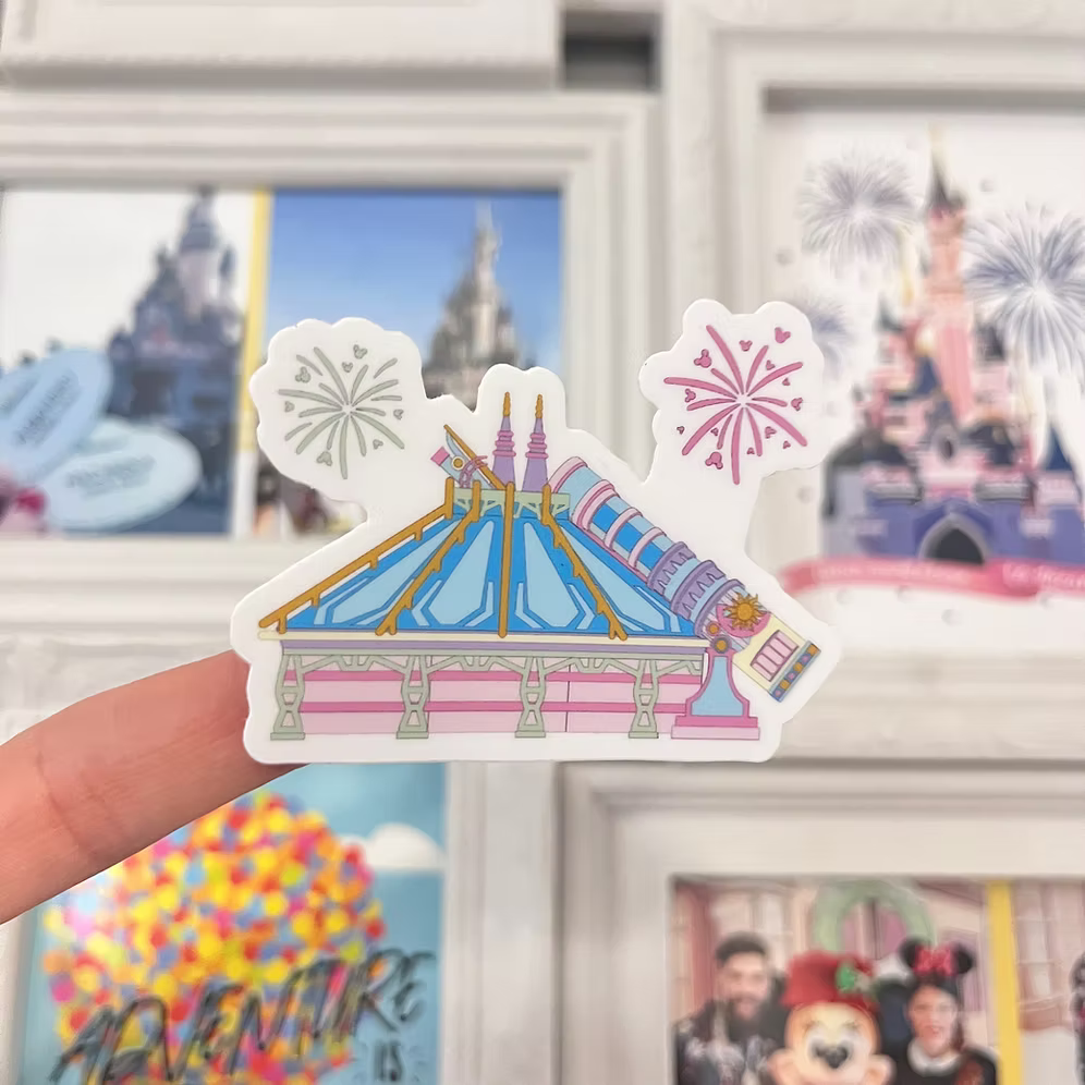 Pegatina Pastel Hyperspace Mountain