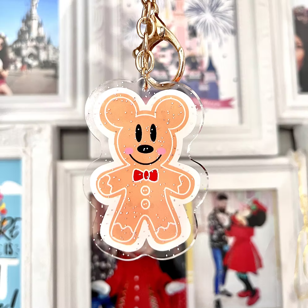 Llavero o adorno Galletas de Jengibre Mickey Minnie Mouse Navidad