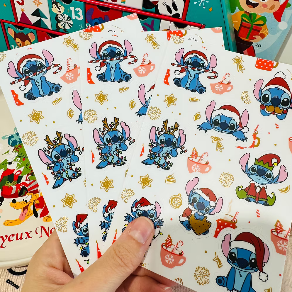 Hoja de pegatinas Stitch Navidad