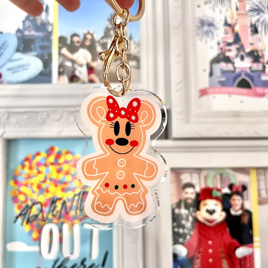 Llavero o adorno Galletas de Jengibre Mickey Minnie Mouse Navidad