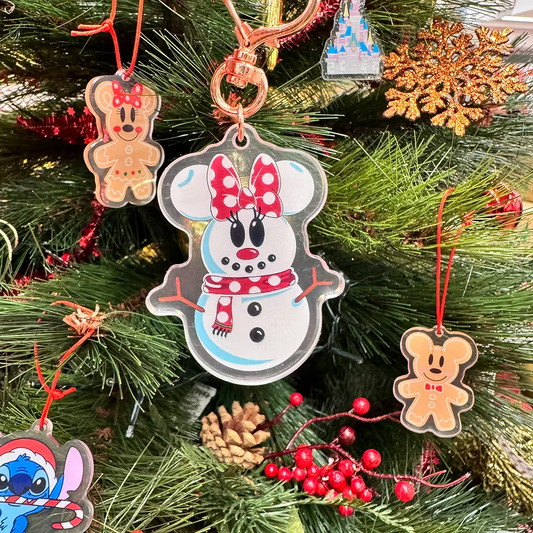 Llavero o adorno nieve Minnie Navidad