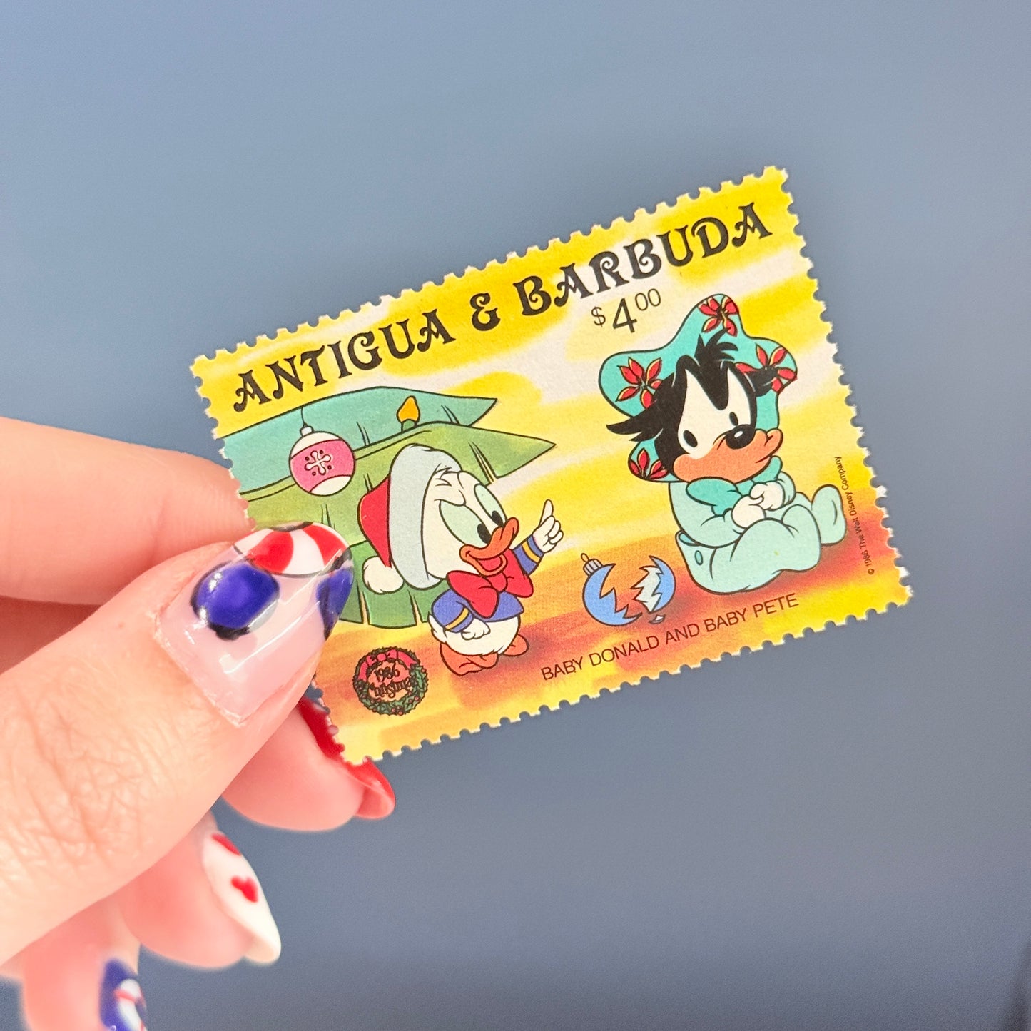 Set 4 sellos Navidad Mickey Mouse y amigos Antigua y Barbuda