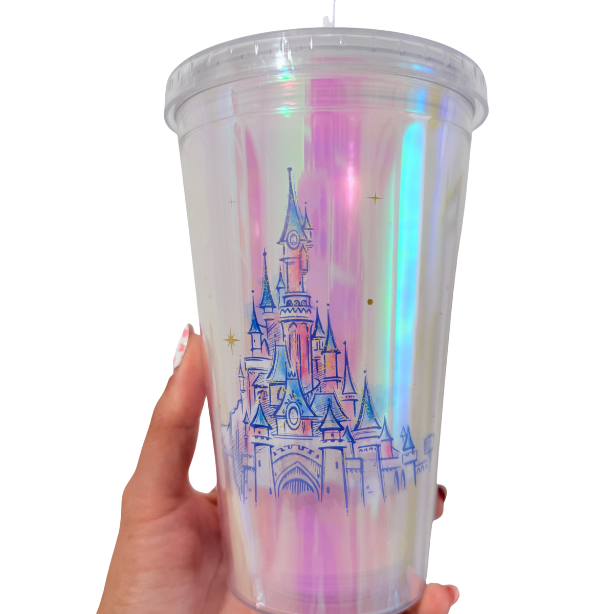 Vaso con pajita reutilizable Castillo Disneyland Paris