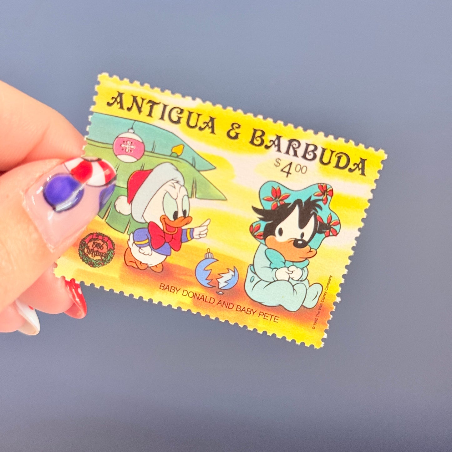 Set 4 sellos Navidad Mickey Mouse y amigos Antigua y Barbuda