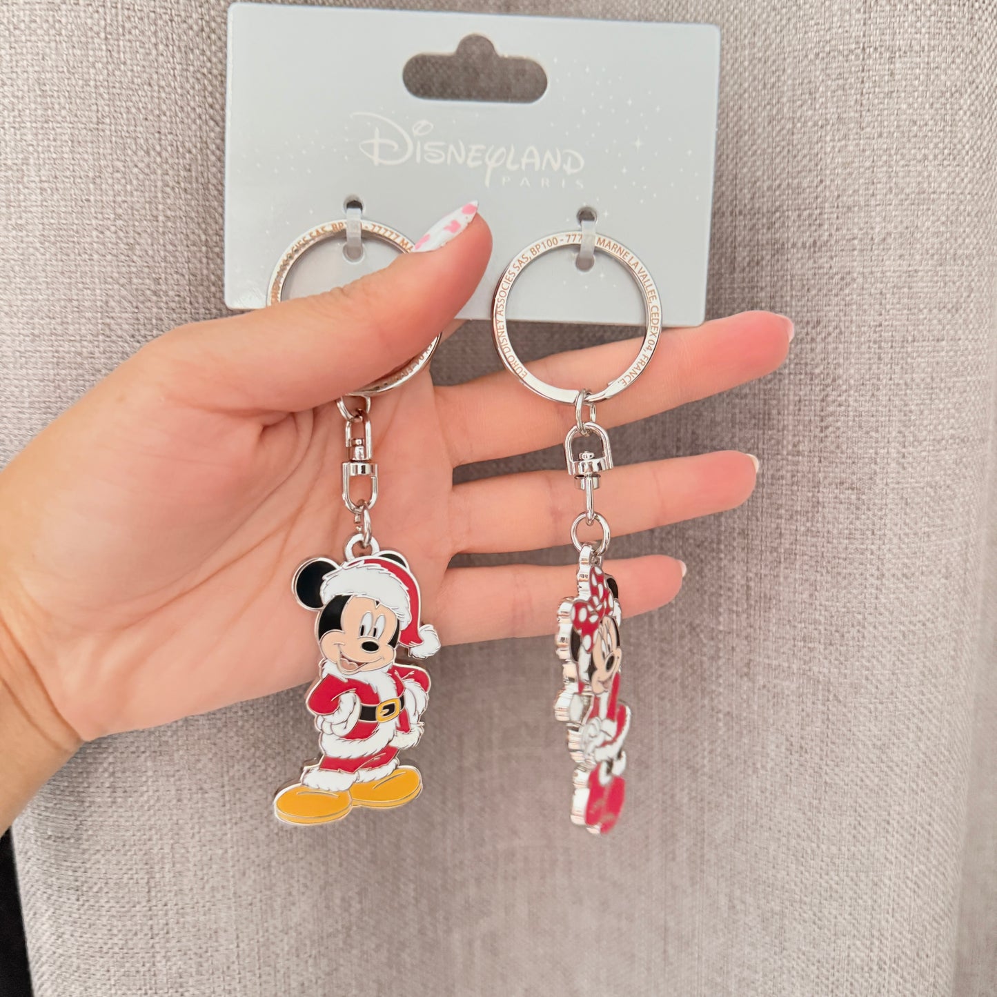 Set 2 llaveros Mickey Minnie Mouse Navidad Disneyland Paris