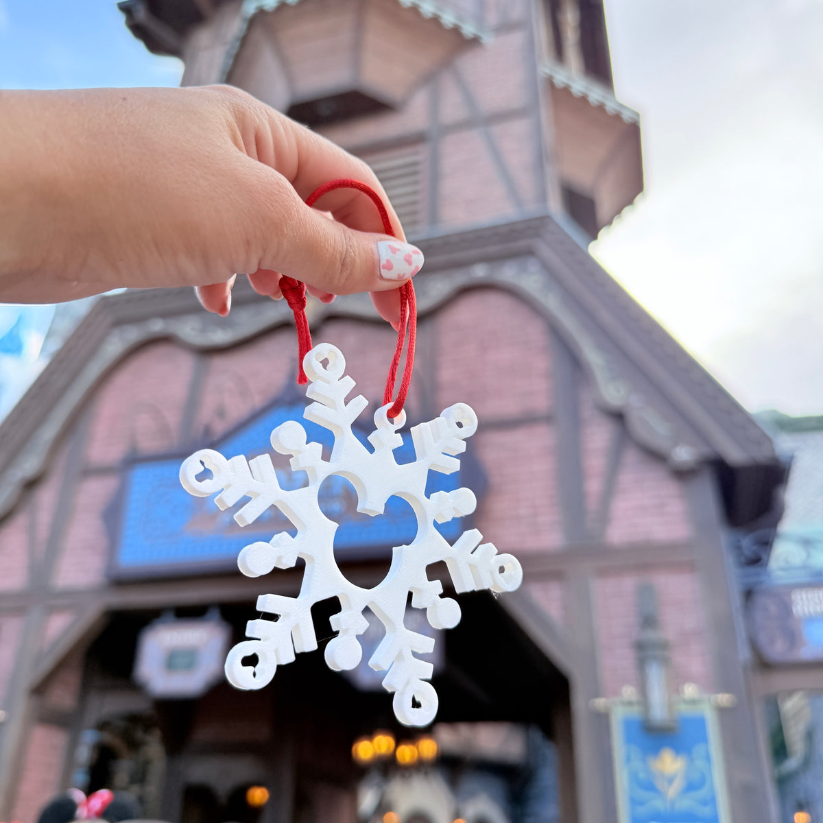 Set 3 Adornos 3D copos de nieve Mickey Mouse Navidad
