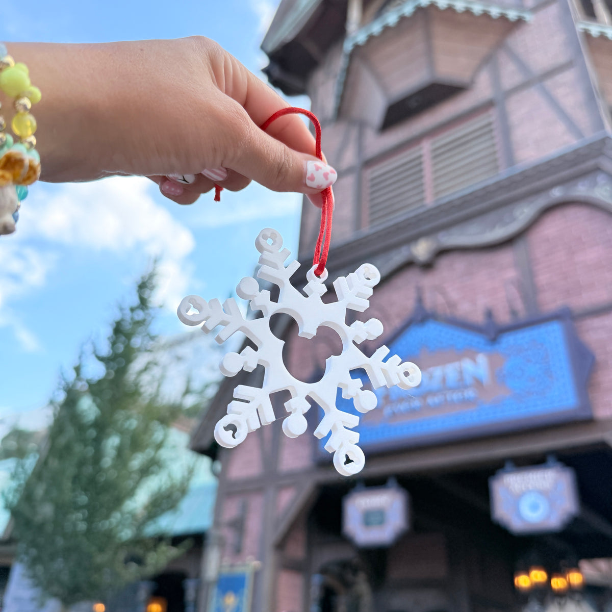 Set 3 Adornos 3D copos de nieve Mickey Mouse Navidad