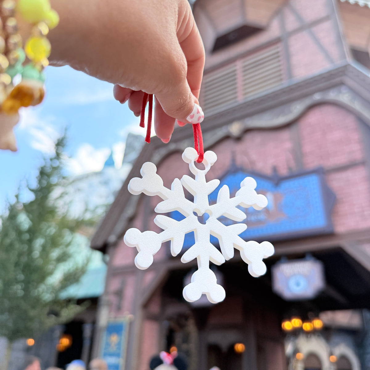 Set 3 Adornos 3D copos de nieve Mickey Mouse Navidad