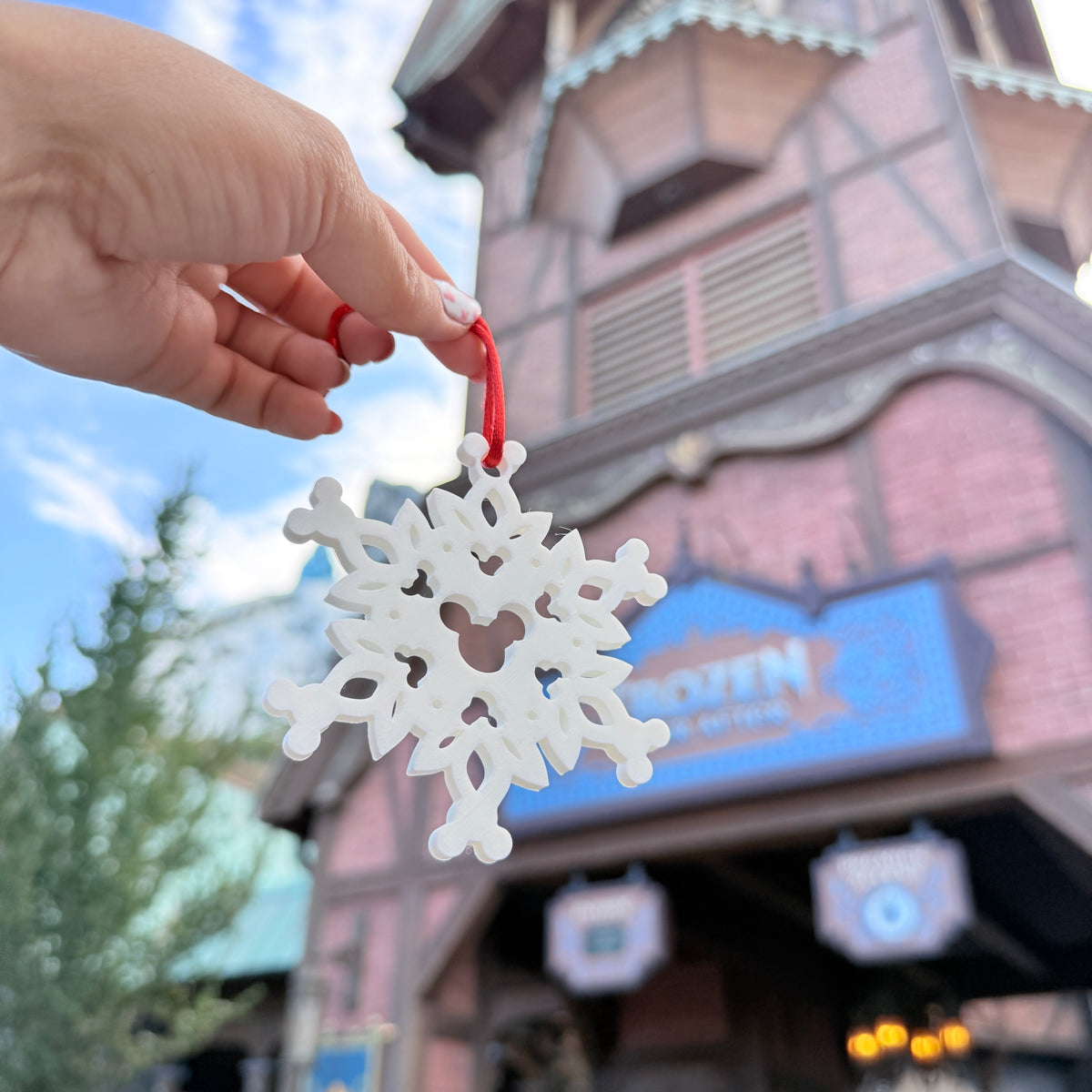 Set 3 Adornos 3D copos de nieve Mickey Mouse Navidad