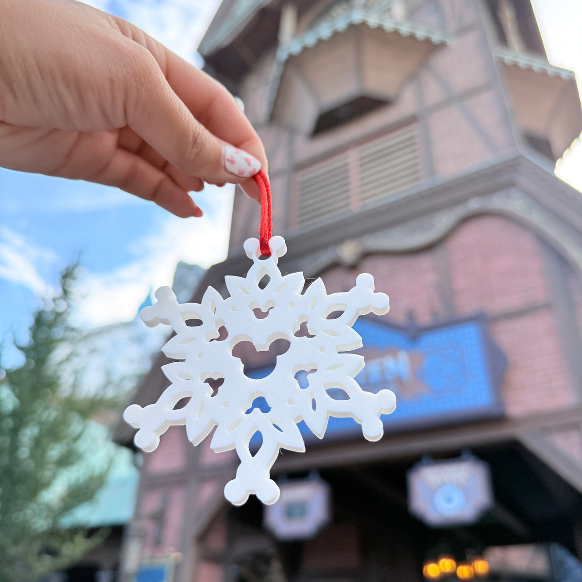Set 3 Adornos 3D copos de nieve Mickey Mouse Navidad