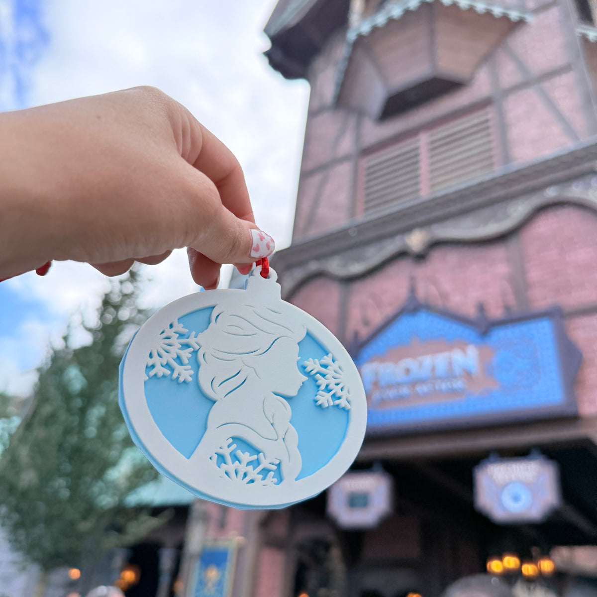 Set 2 Adornos 3D Elsa y Anna Frozen Navidad