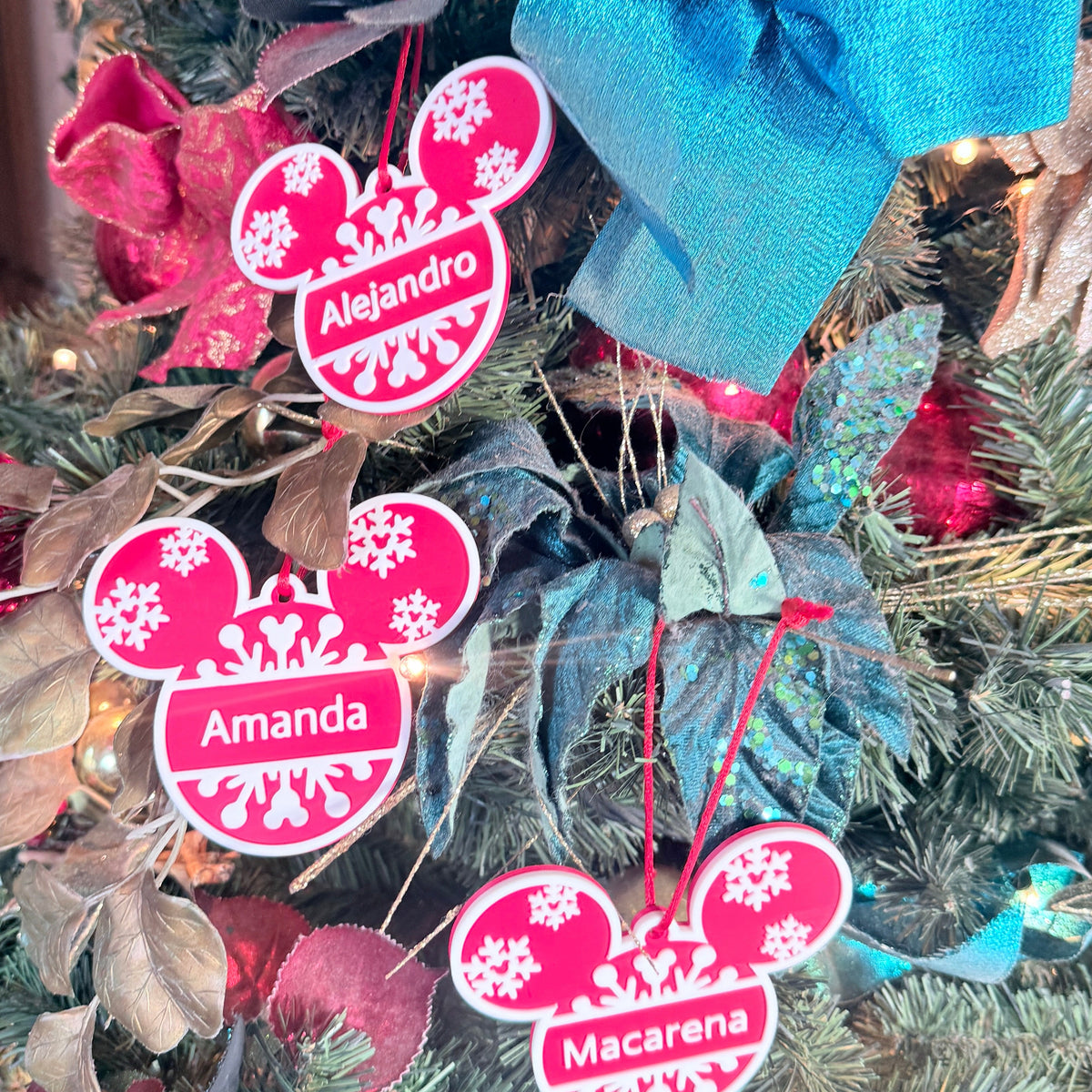 Adorno 3D Personalizado con Nombre Mickey Mouse Navidad